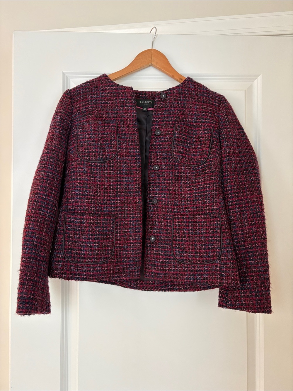 Talbots Women's Tweed Purple Jacket